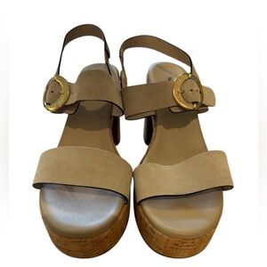 NeroGiardini Made in Italy Suede Cork Platform Sandals - 40